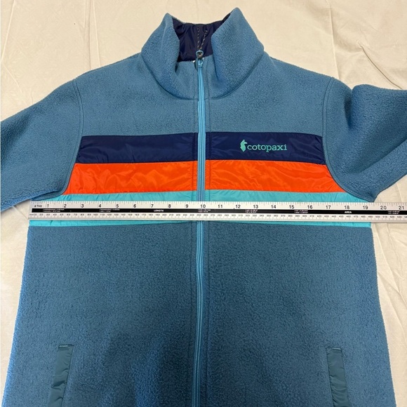 Cotopaxi Blue Fleece Jacket with Colorful Stripes - Picture 2 of 4